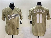Men's Los Angeles Dodgers #11 Roki Sasaki Cream Cool Base Stitched Jersey,baseball caps,new era cap wholesale,wholesale hats